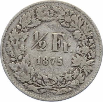 1/2 Franken 1875 B